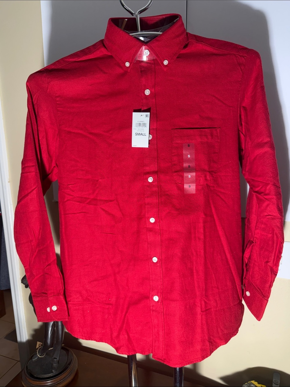 Club Room Red Button-Down Long Sleeve Shirt